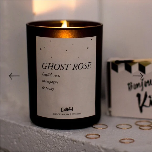 Catbird ghost rose candle - Picture 2 of 11